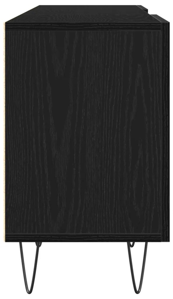 TV Szekrény Fekete Tölgy 150x30x50 cm Műanyag Fa