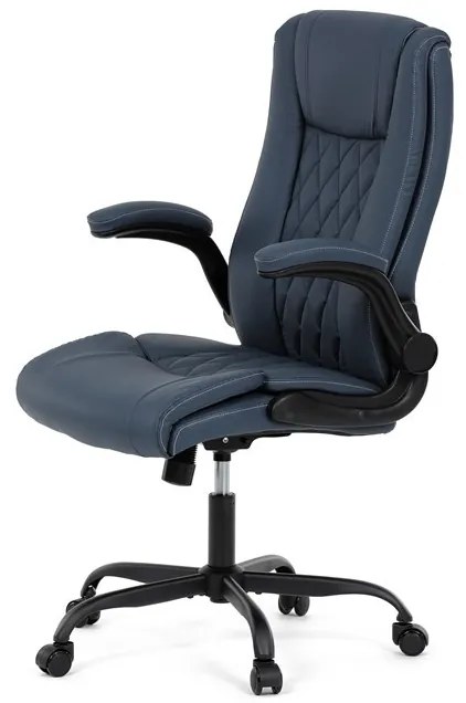 Kék ökobőr irodai szék hintamechanikával. KA-Y344 BLUE