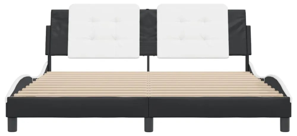 fekete és fehér műbőr ágykeret matrac nélkül Zadar 180x200 cm