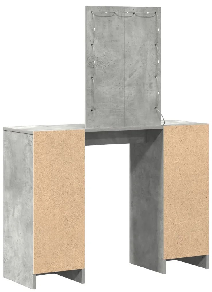 LED világítással ellátott sminktükör Beton Szürke 102x33x135 cm