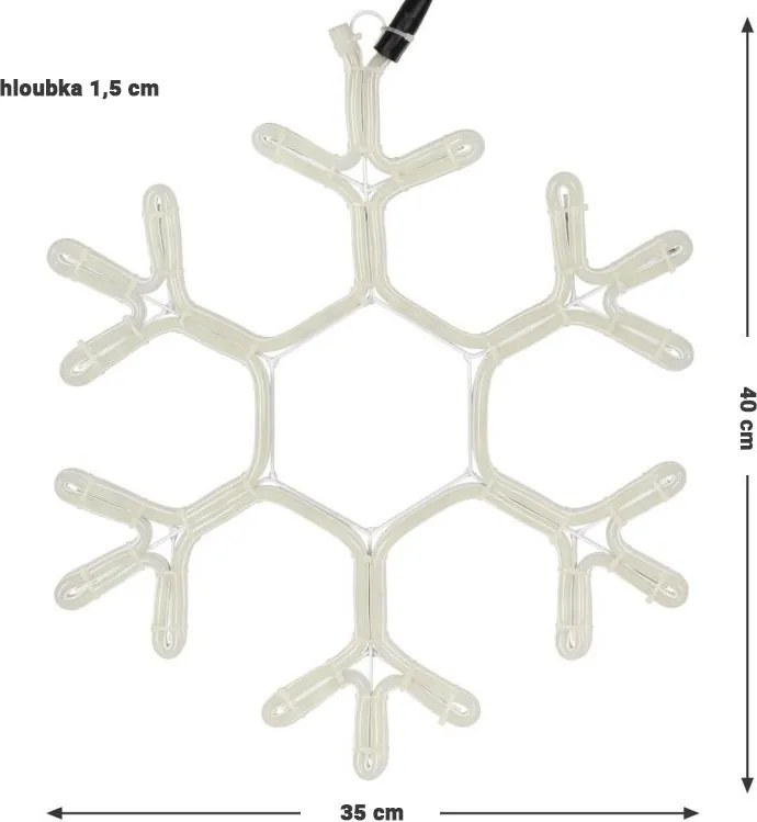 NEXOS Karácsonyi hópehely 40 x 35 cm 360 LED hideg fehér
