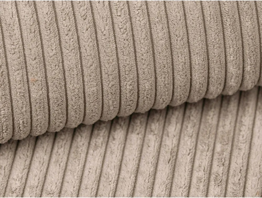 Világosbarna kordbársony sarokkanapé (jobb oldali-heverő résszel) Campi – Cosmopolitan Design