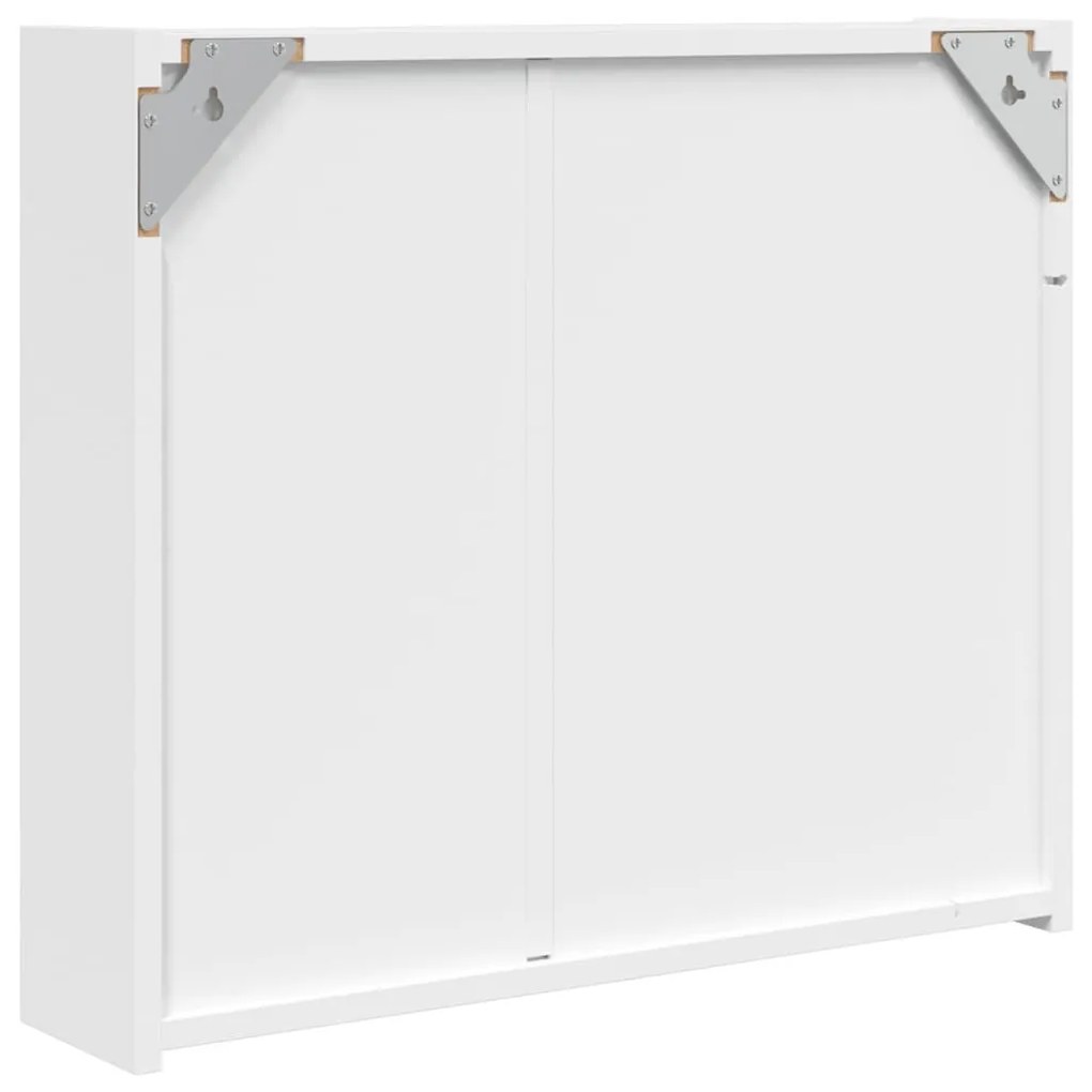 fehér tükrös fürdőszobaszekrény LED-del 60 x 13 x 52 cm