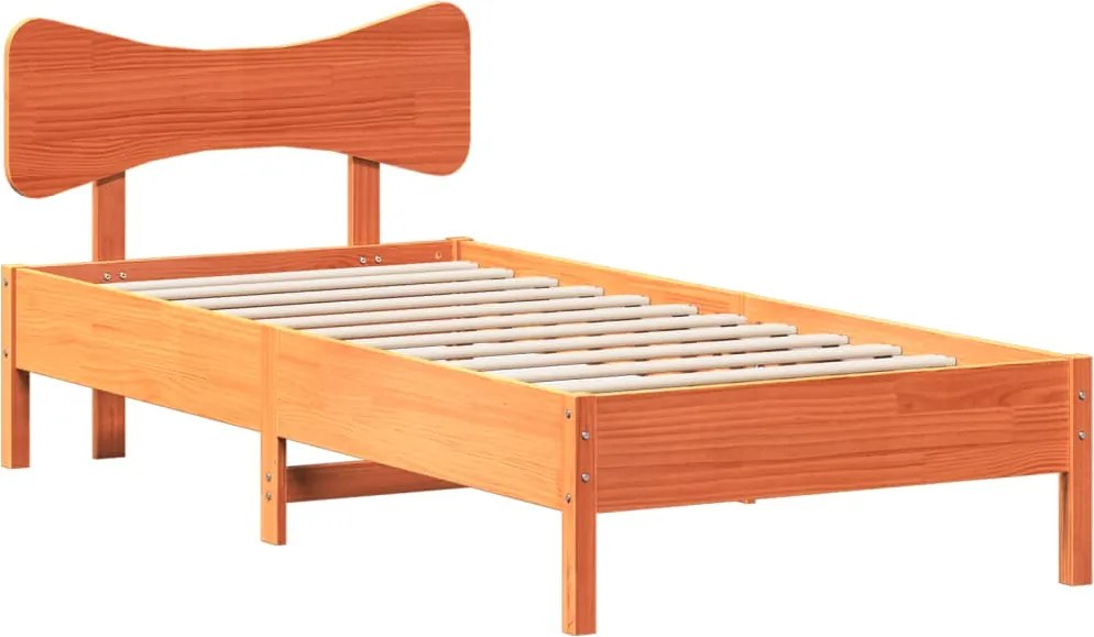 vidaXL viaszbarna tömör fenyőfa ágy matrac nélkül 90 x 200 cm