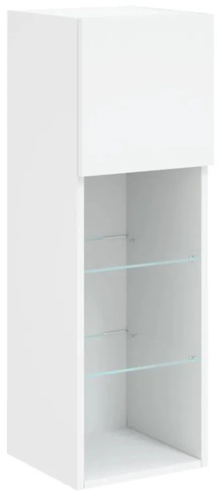 fehér TV-szekrény LED-lámpákkal 30,5x30x90 cm