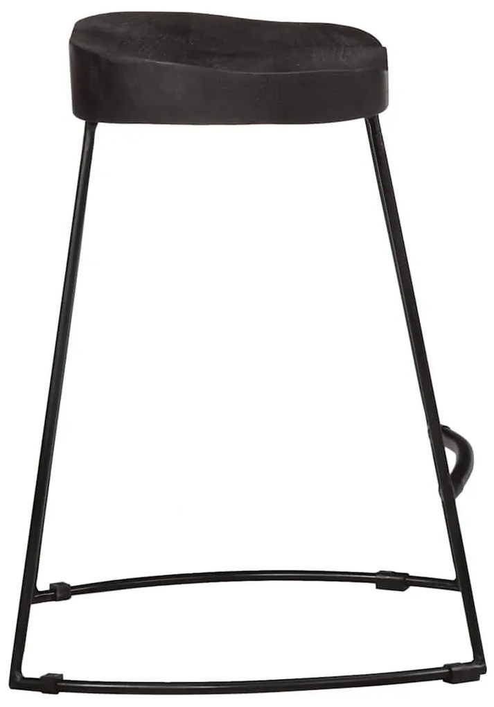 bárszékek 2 db Fekete 46x38x52 cm tömör fa Mango