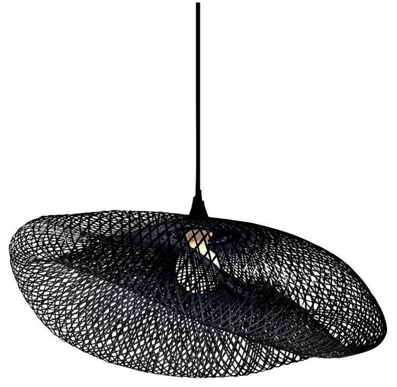 Zambelis 19108 - Csillár zsinóron 1xE27/40W/230V bambusz/fekete