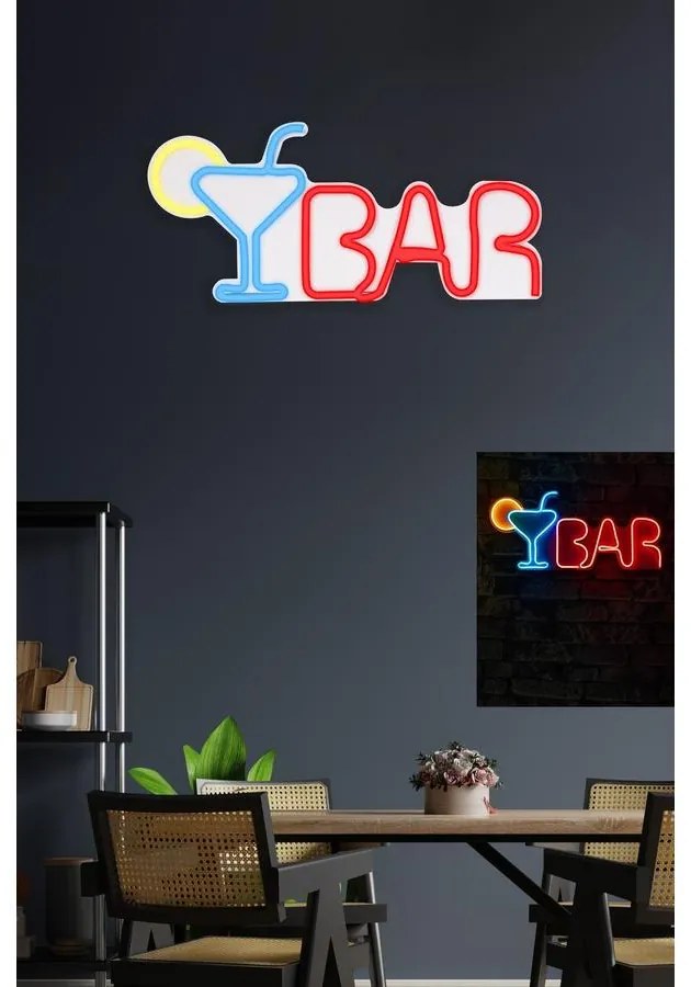 Műanyag LED-es fali dekoráció, Bar - Multicolor