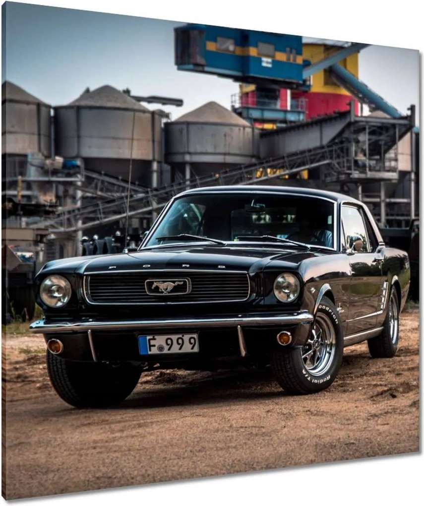 Vászonkép 90x90 Fekete Ford Mustang Auto