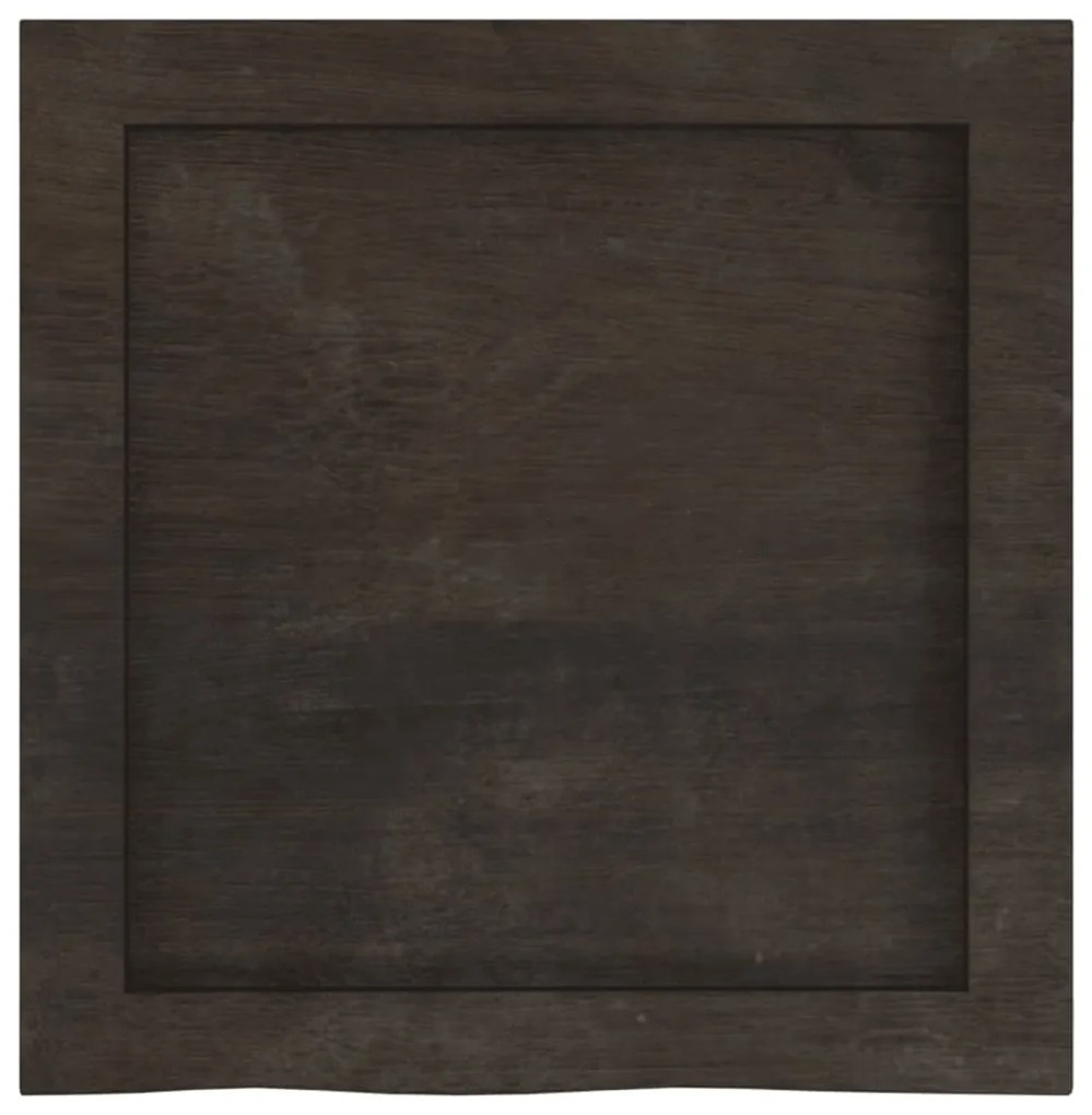 sötétbarna kezelt tömör tölgyfa fali polc 40x40x(2-6) cm