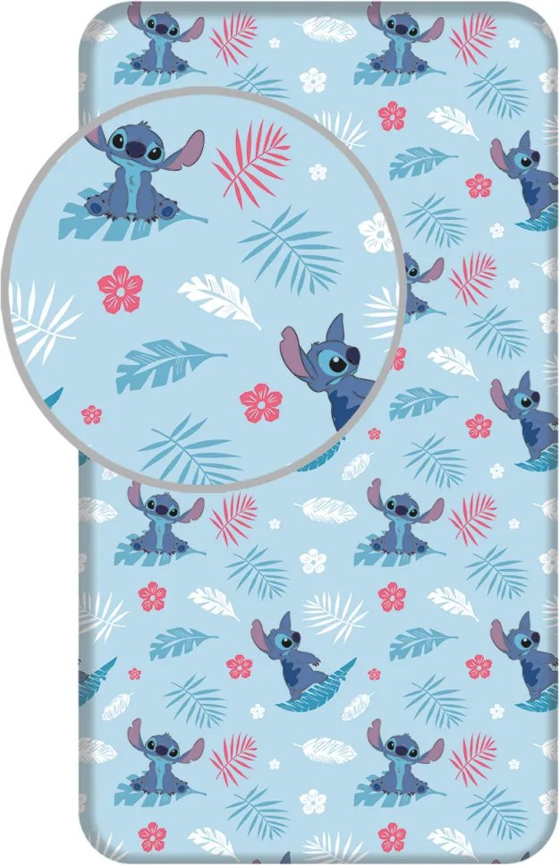 Disney Lilo és Stitch, A csillagkutya Blue gumis lepedő 90x200 cm