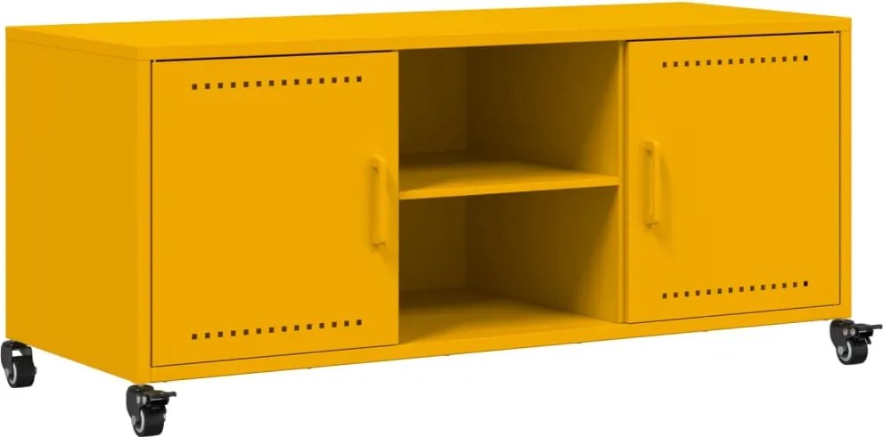 vidaXL mustársárga acél TV-szekrény 100,5 x 39 x 43,5 cm