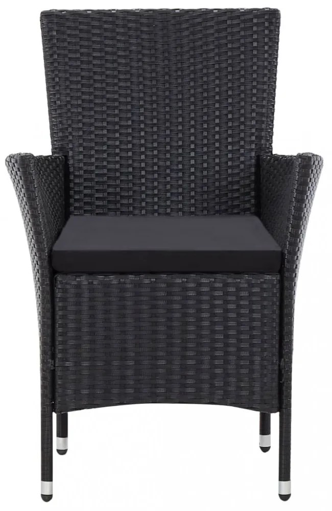 7 részes fekete kültéri polyrattan étkezőgarnitúra