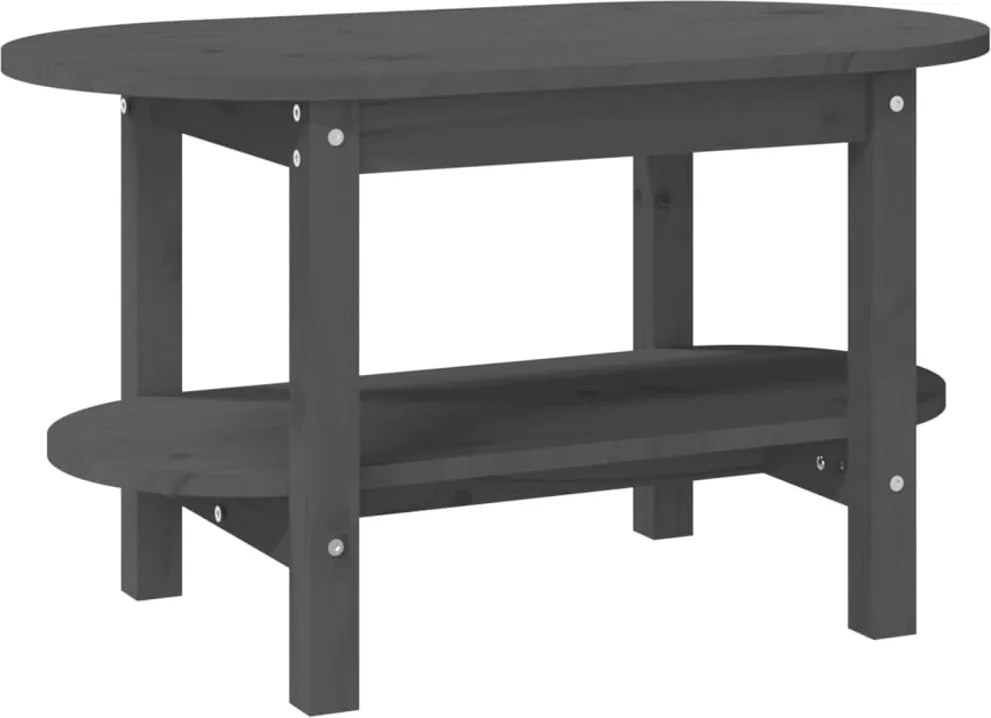 vidaXL szürke tömör fenyőfa dohányzóasztal 80 x 45 x 45 cm