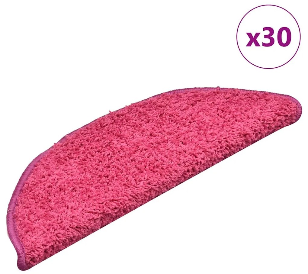 30 db rózsaszín félkör alakú lépcsőszőnyeg 56 x 17 x 3 cm
