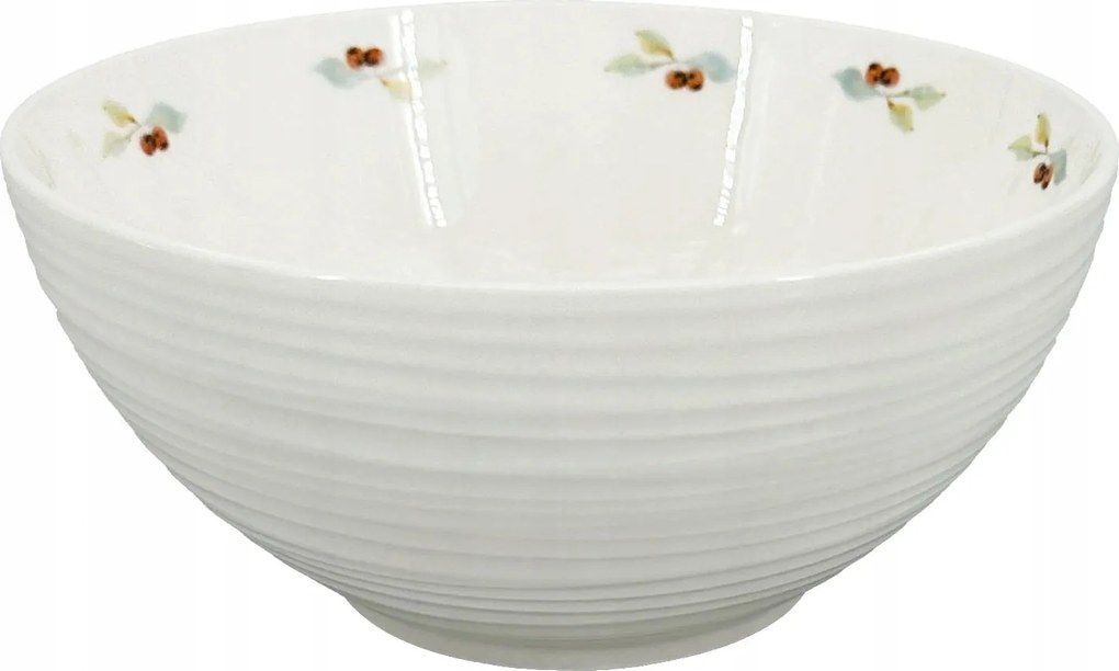 Porcelán tál Croft Berries 16cm, zöld/piros