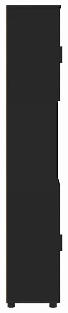 Fürdőszobai magas szekrény Fekete 30 x 35 x 192 cm Faanyag