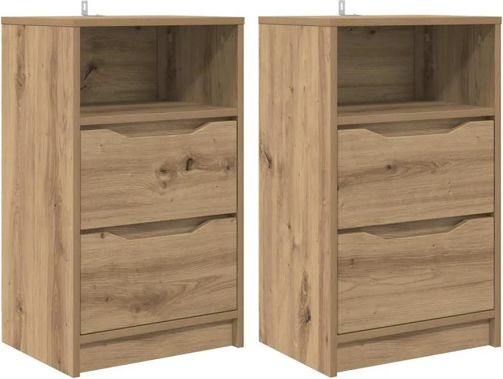 vidaXL Éjjeliszekrények 2 pcs Artisan tölgy 40 x 30 x 467 cm Faanyag