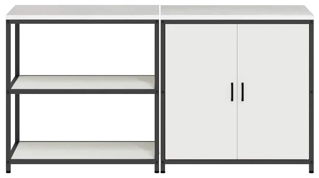 Konyhai Tároló Készlet polcokkal 2 pcs Fehér 180 x 50 x 92 cm
