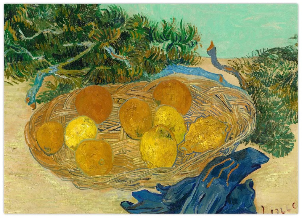 Kép - Vincent van Gogh, Still Life of  Oranges and Lemons with  Blue Gloves, reprodukciók (70x50 cm)