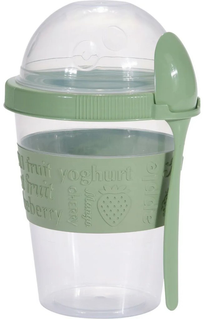 EH Joghurtos pohár kanállal, 600 ml, műanyagszínes