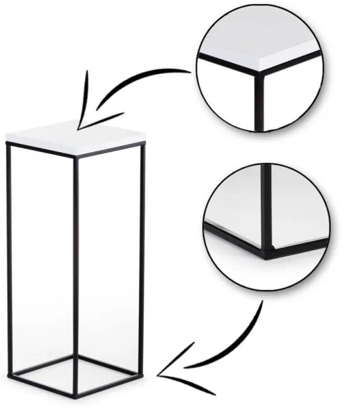 BASICLOFT virágtartó állvány 60x24 cm fekete/fehér