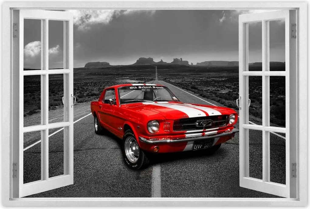 Poszter 90x60 Piros Ford Mustang Usa