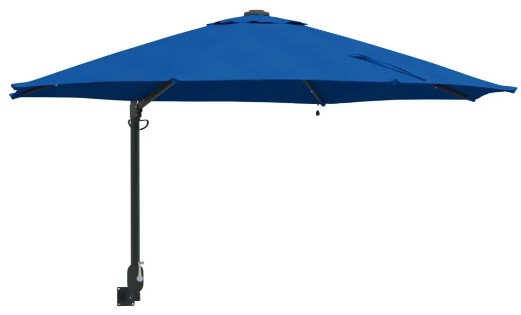 Falra szerelhető kerti napernyő LED-del Azúrkék 248 cm