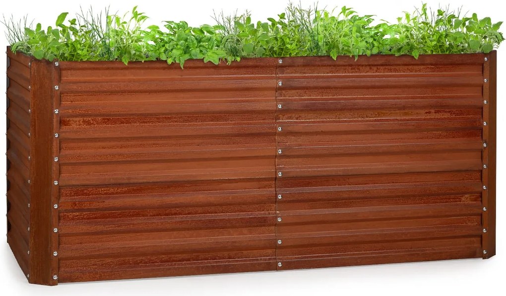 Blumfeldt Rust Grow, magaságyás, kerti magaságyás, horganyzott acéllemez, rozsdás kivitel