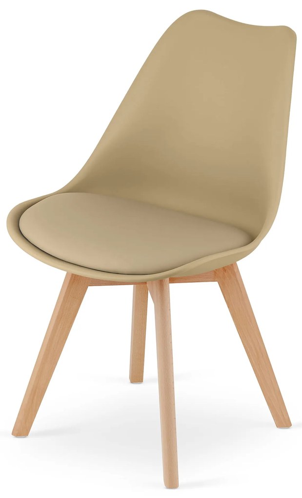 Étkezőgarnitúra 1 + 4, fehér ADRIA asztal 120x80 cm + bézs BALI MARK szék bükk lábakkal