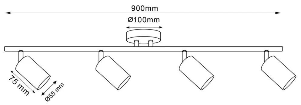 Polux GOLDI 327284 Spotlámpa 4x10W/GU10 IP20