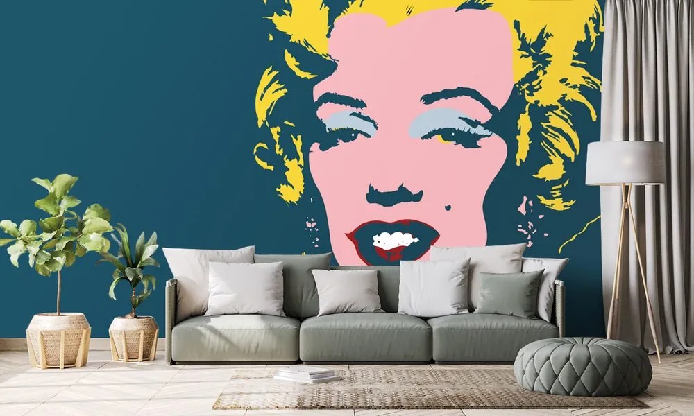 Tapéta Marilyn Monroe v pop art dizájnban