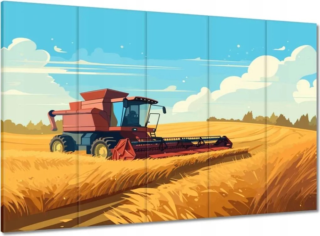 Képek 100x70 Kombájn a gabona kaszálása közben