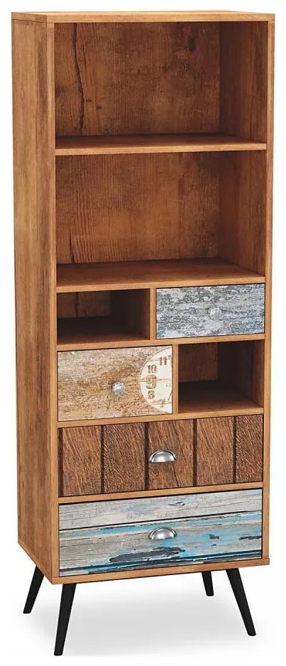 MEZO könyvespolc 180x60 cm, wotan tölgy