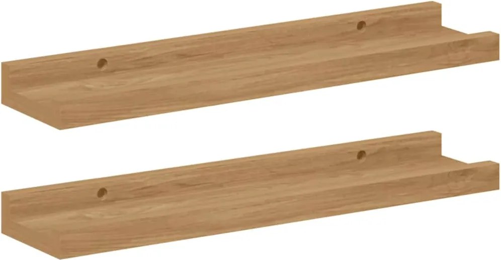 vidaXL Falpolc polcokkal tárolóval 2 pcs Barna 40 x 9 x 3 cm Faanyag