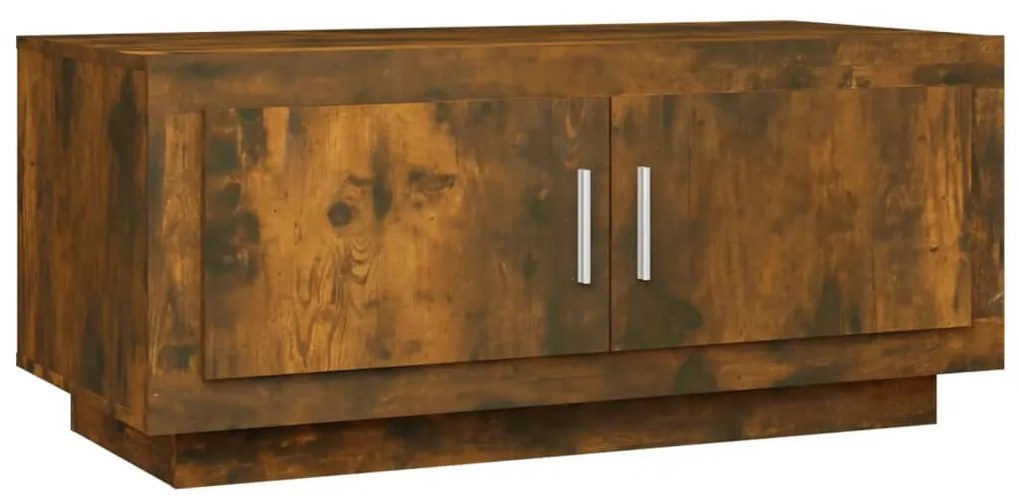 Füstös tölgy színű szerelt fa dohányzóasztal 102 x 50 x 45 cm