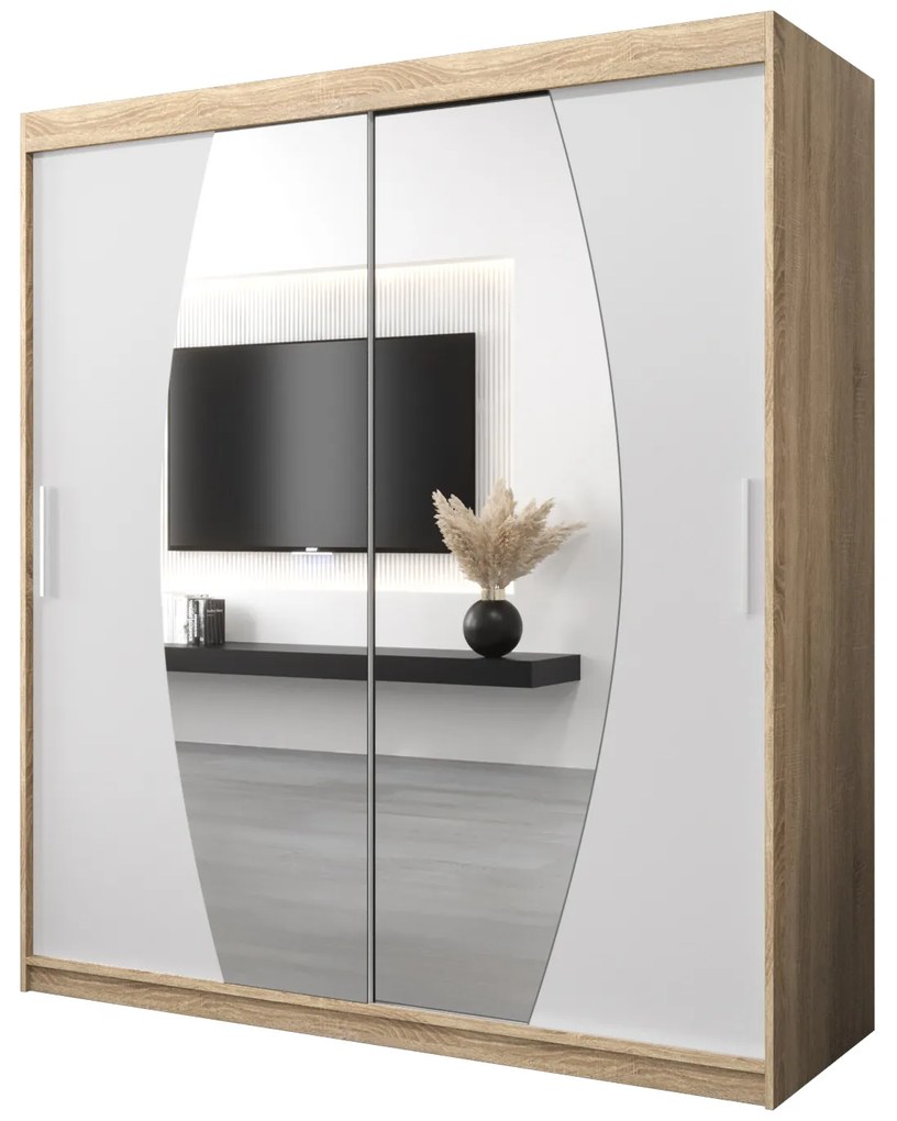 Ruhásszekrény 180 cm Eclipse (szonoma tölgy + matt fehér). 1063424