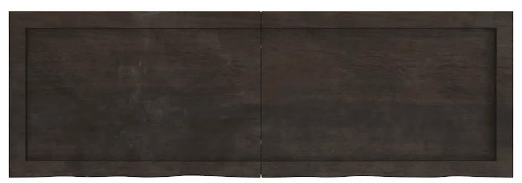 sötétbarna kezelt tömör tölgyfa asztallap 120x40x(2-6) cm
