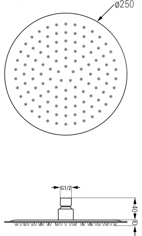 Mexen Kai, rejtett zuhany / fürdőkád szett DR70 esőzuhannyal 25 cm, fehér, 77602DR70251-20