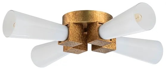 Elstead KRISTY-4P-DG-OPAL - KRISTY rúddal szerelt csillár 4xE27/40W/230V rézszínű