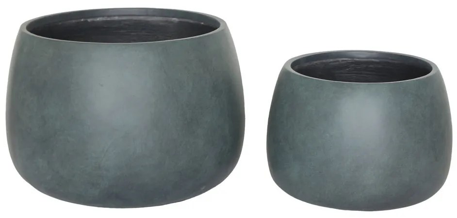 Stanbury edények, rostos agyag, fekete/zöld 2db