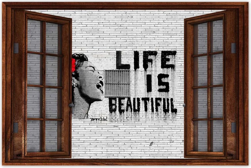 Poszterek 90x60 Banksy Life is beautiful