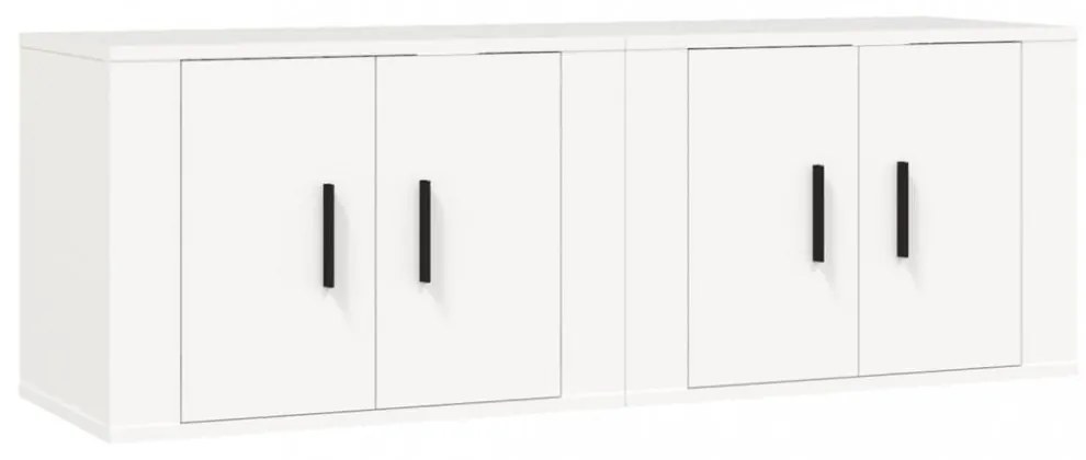 2 db fehér falra szerelhető TV-szekrény 57 x 34,5 x 40 cm