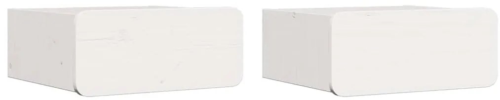 Éjjeli asztal 2 pcs Fehér 39 x 34 x 16.5 cm Tömör fenyőfa