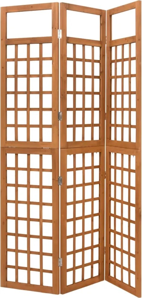 vidaXL 3 paneles tömör fenyőfa térelválasztó/lugasrács 121 x 180,5 cm