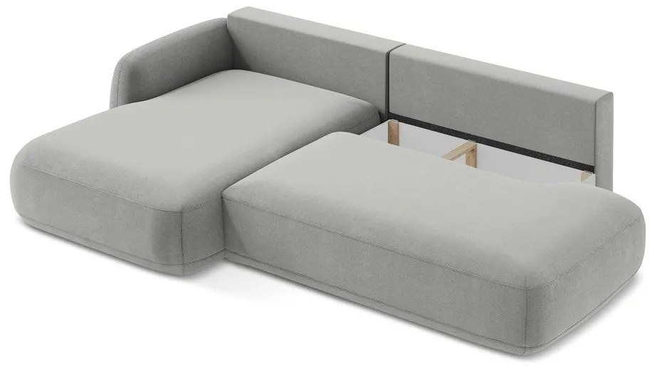 Világosszürke kinyitható sarokkanapé (bal oldali-heverő résszel) Hale – Makamii