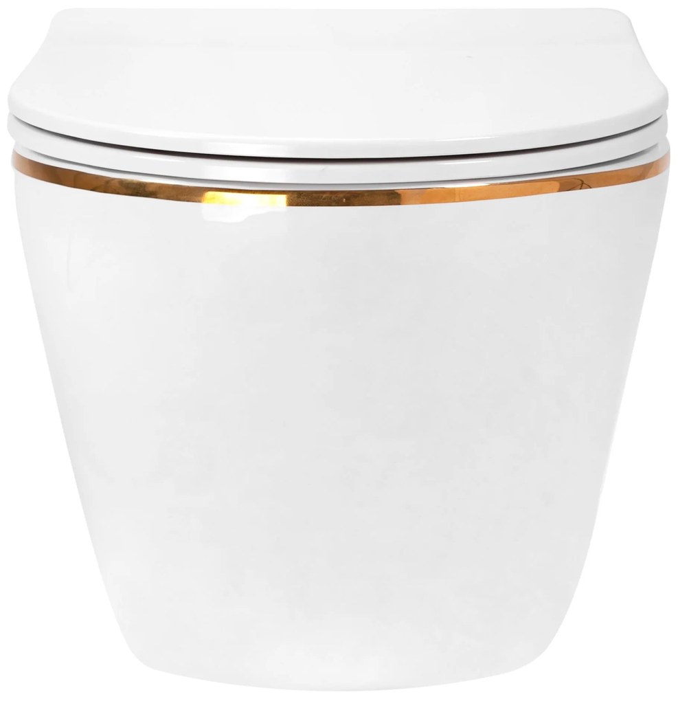 WC csésze Carlo white Mini Flat Gold Edge