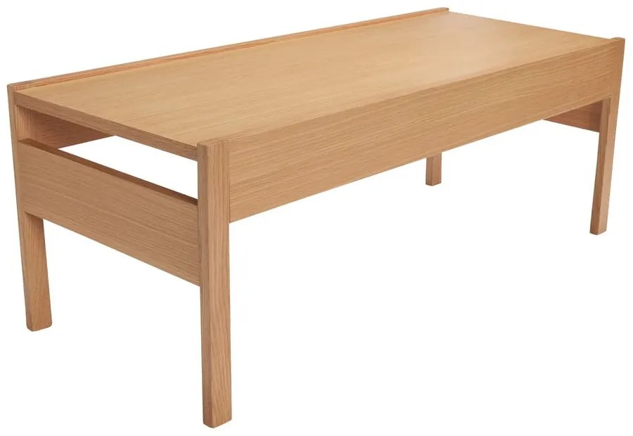 Natúr színű dohányzóasztal tölgyfa dekoros asztallappal 50x120 cm Forma – Hübsch