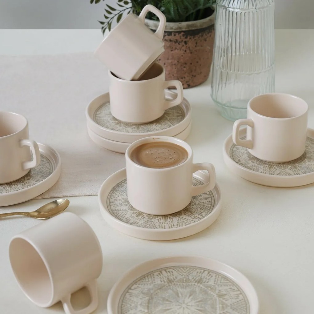 Boho Brew kőagyag csésze és csészealj szett 184 ml