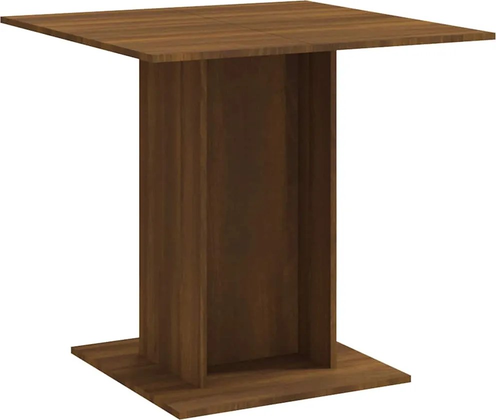 vidaXL barna tölgyszínű szerelt fa étkezőasztal 80 x 80 x 75 cm